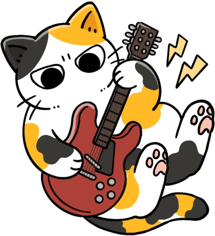 ギターを弾く猫
