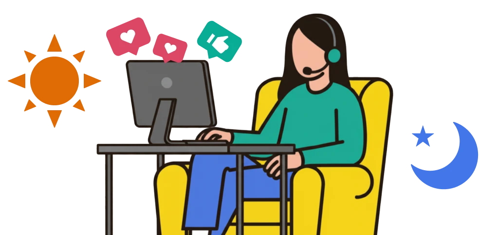 自宅で操作している図